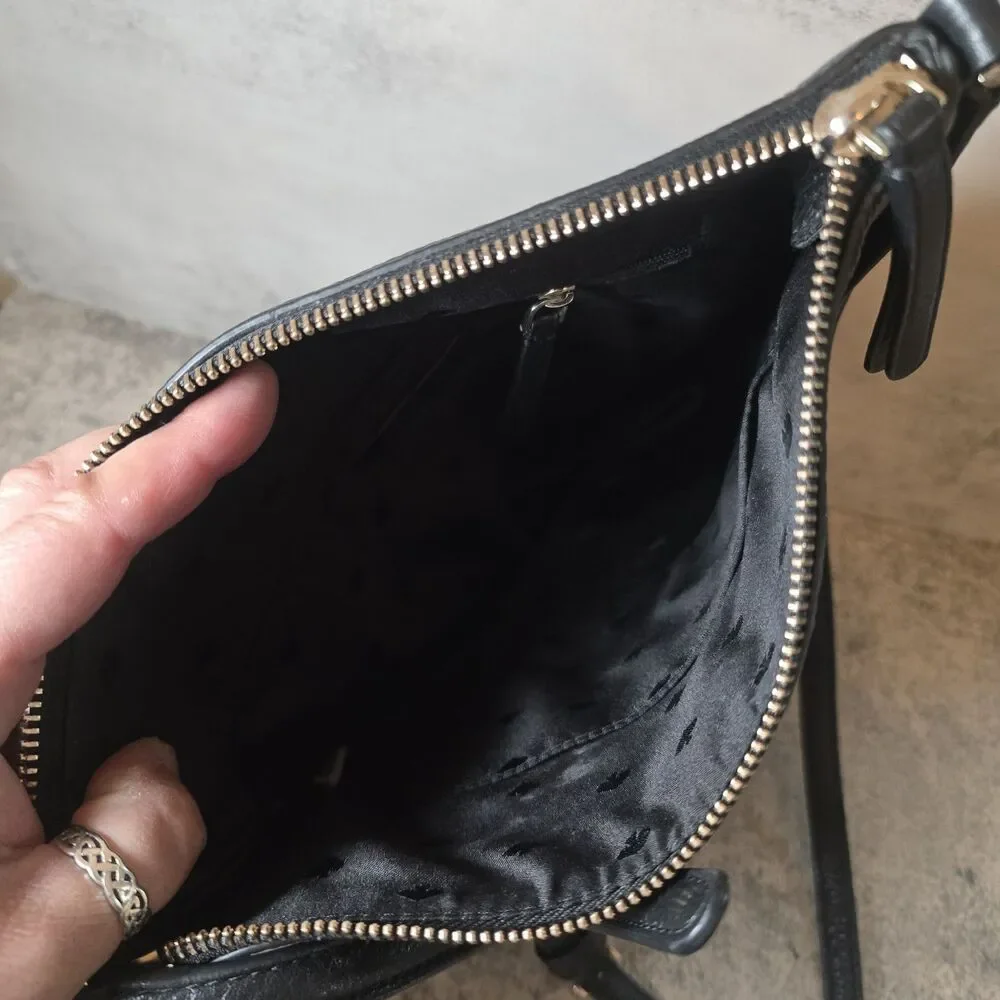 Kate Spade New York Black Crossbody Adjustable Strap Shoulder Bag Gold Hardware